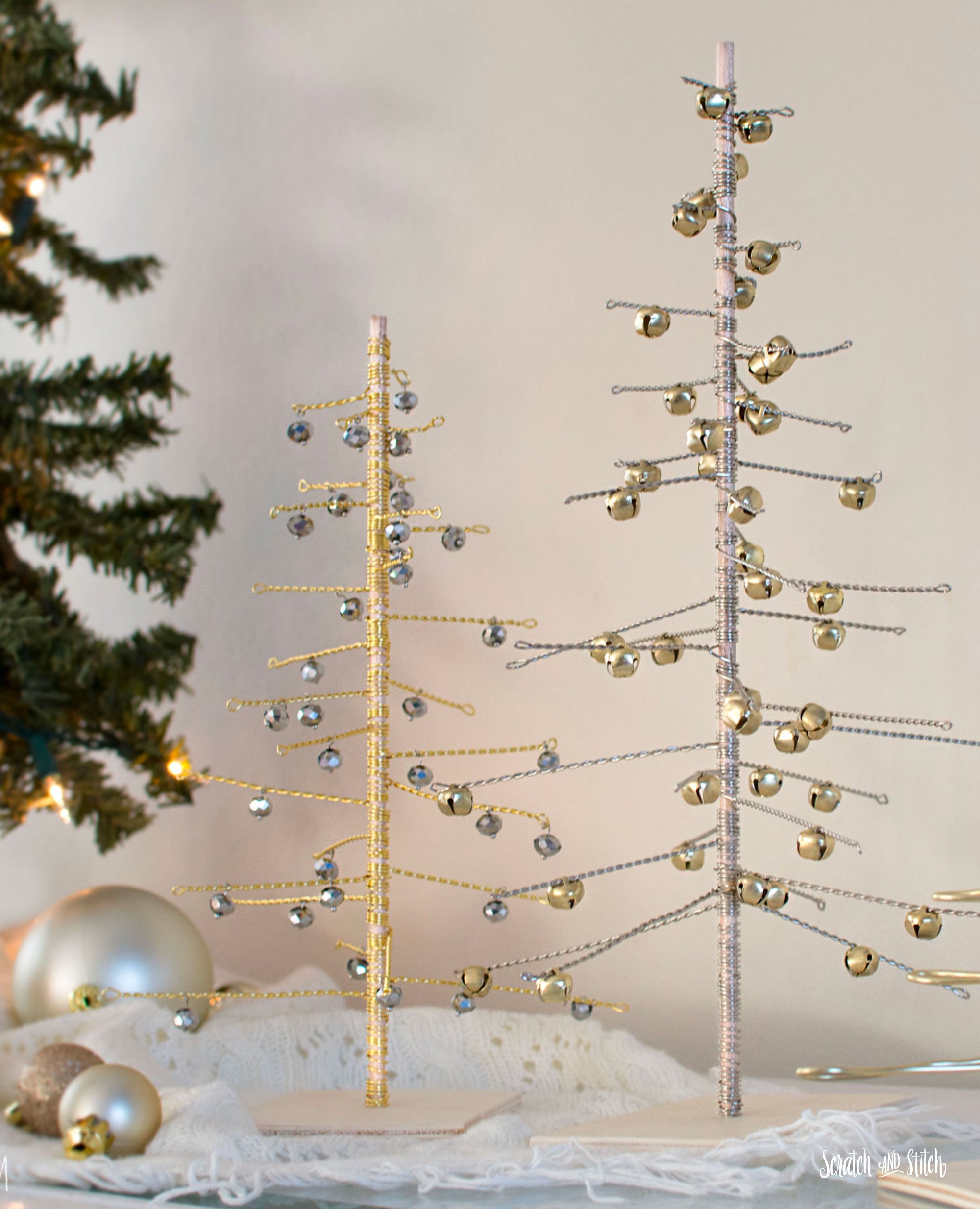 Handmade Wire Christmas Trees by